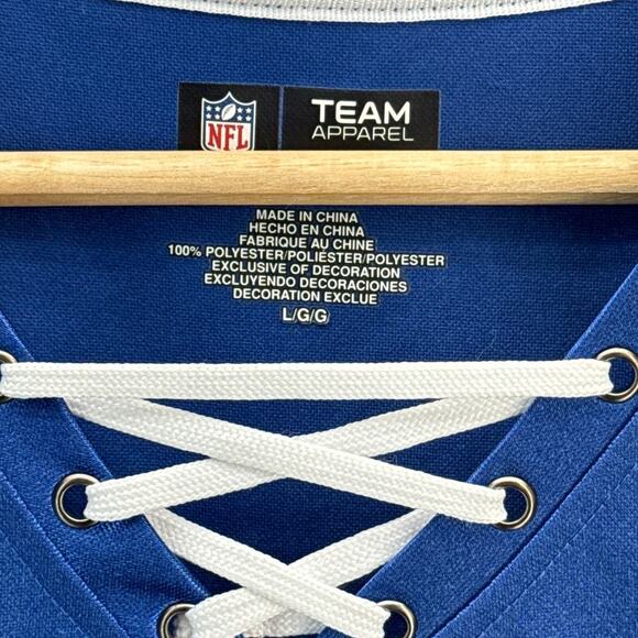 NFL Team Apparel Indianapolis Colts Lace Up V Neck Football Jersey Women L - Picture 4 of 5